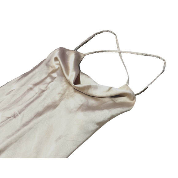 Show Me Your Mumu Verona Satin Dress Sz XS Champagne Silky Cowl Neck Midi Slip - Picture 5 of 8